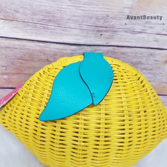 Kate Spade Lemon Zest Wicker Crossbody Yellow New - Picture 7 of 12